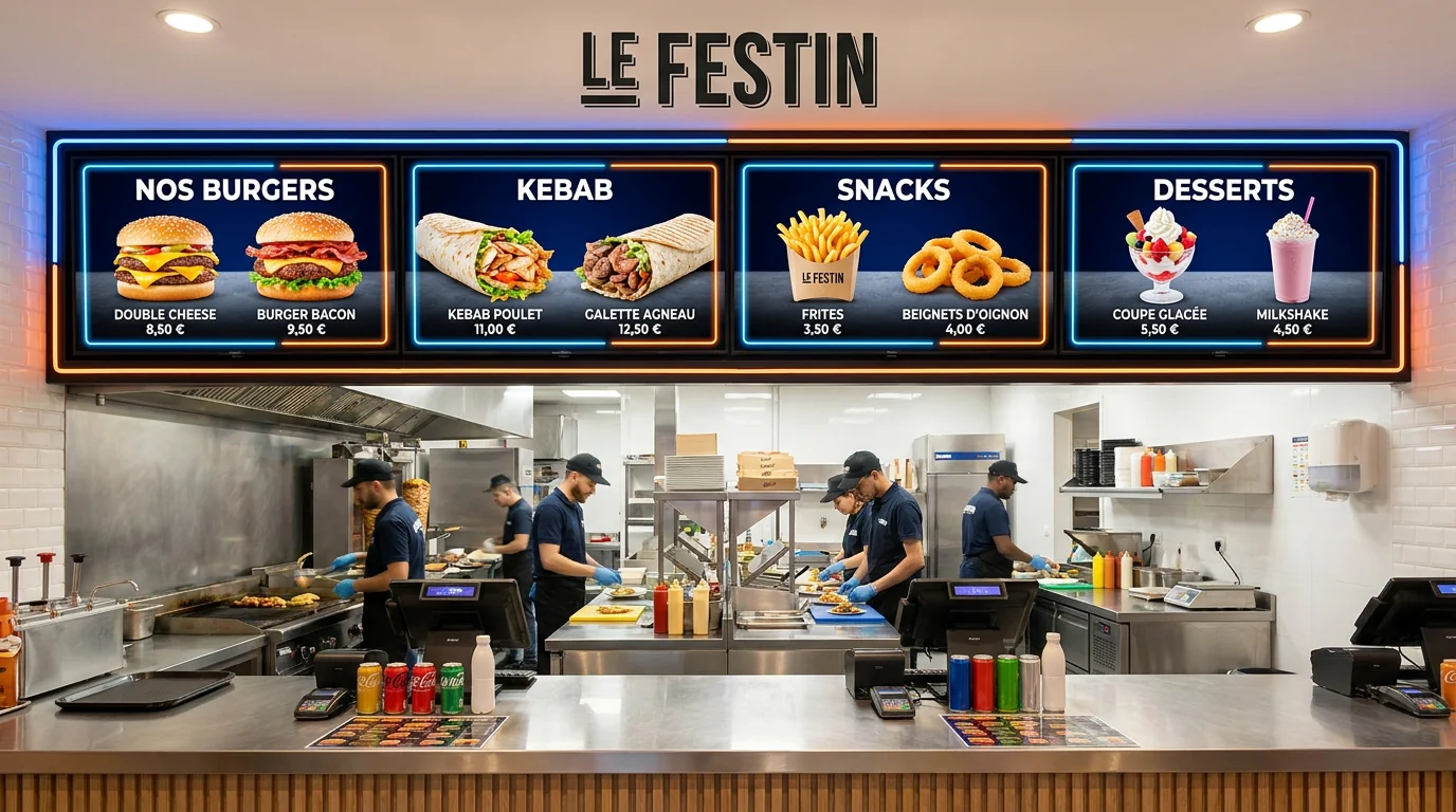 Mur de menus fast-food — Le Festin