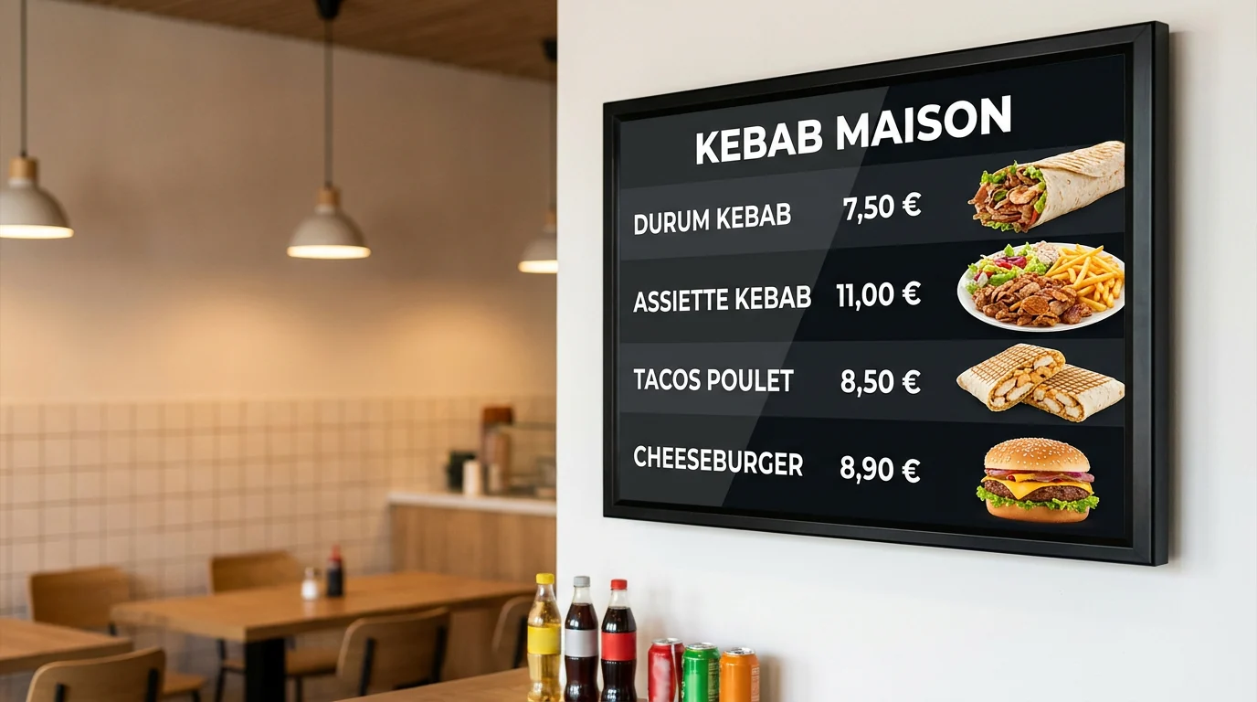 Écran menu kebab — Kebab Maison